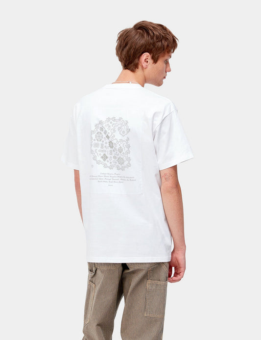 T-Shirt mit Verses-Patch – Weiß