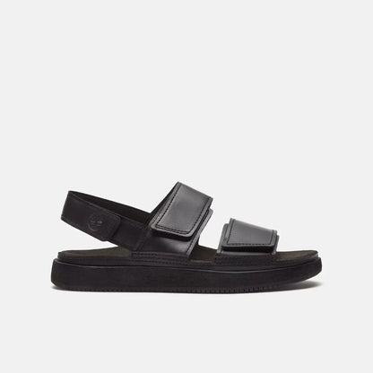 Casco Cove Sandal with Heel Strap Black Full-Grain Leather