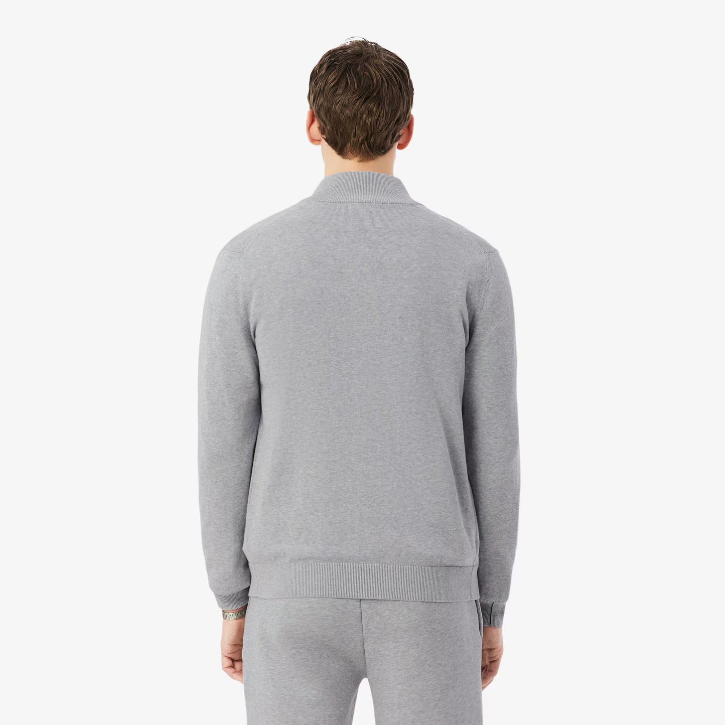Zipped High Neck Cotton Sweater