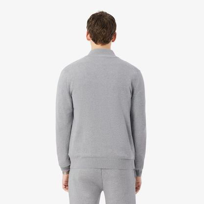 Zipped High Neck Cotton Sweater