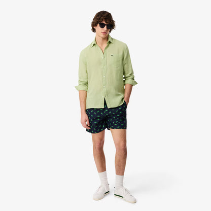 Chemise en lin coupe droite