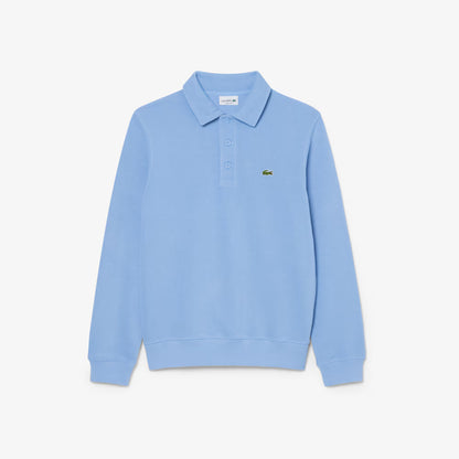 Ribbed Cotton Polo Collar Sweatshirt