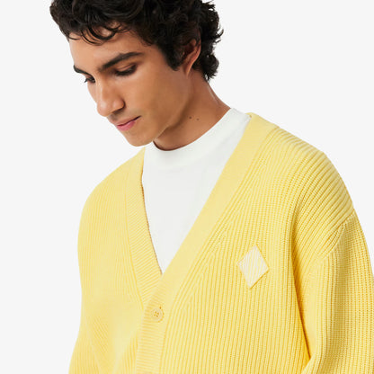 Gerippte Strickjacke aus Baumwolle mit lässiger Passform