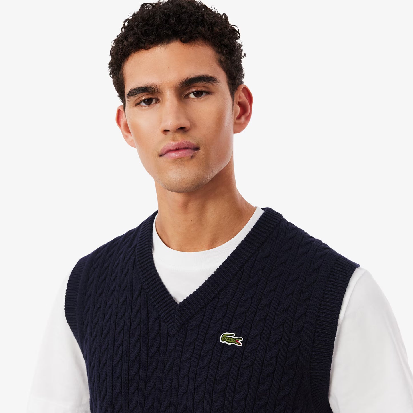 Cable Knit Cotton Sweater Vest
