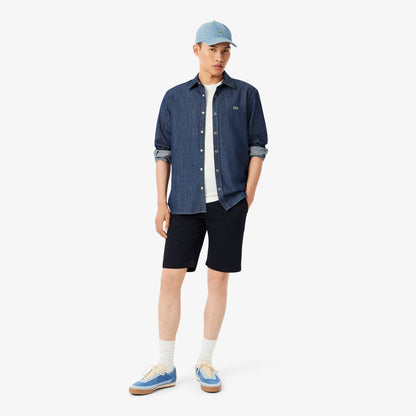 Schmal geschnittene Stretch-Chino-Shorts aus Baumwolle