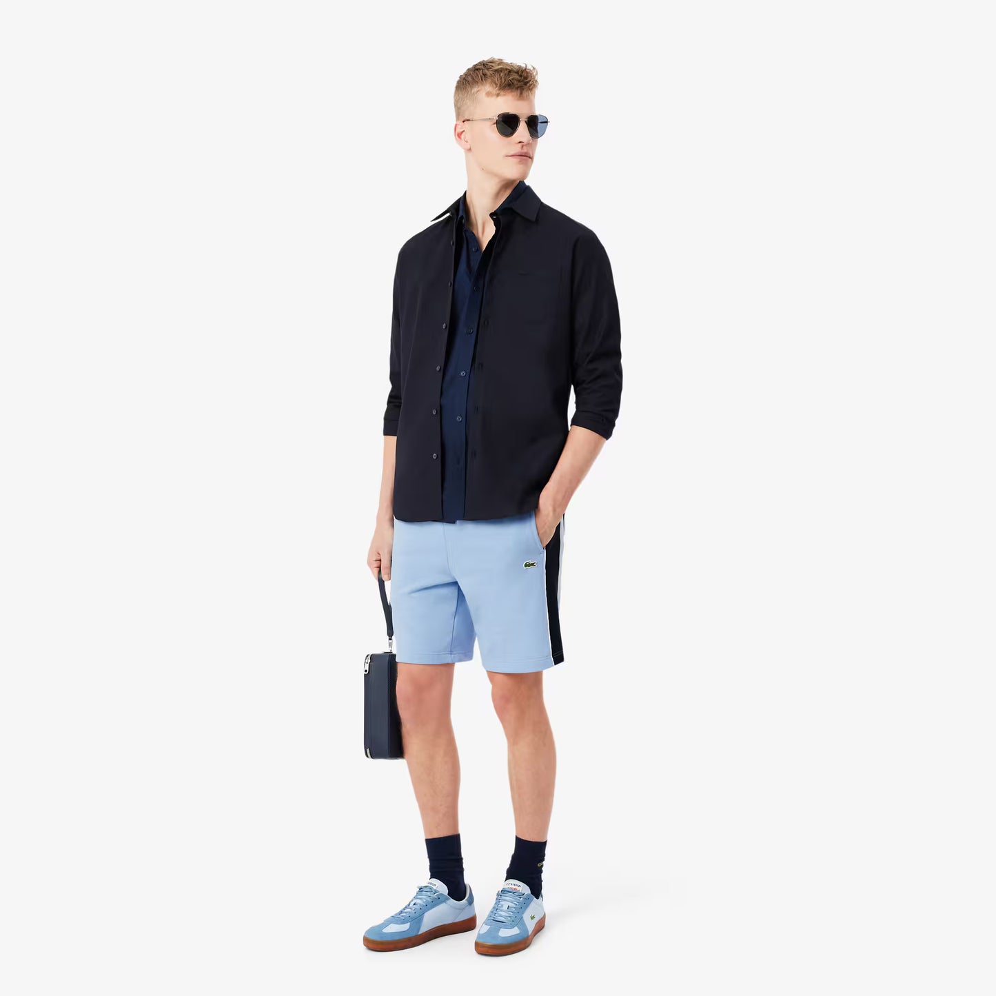 Regular Fit Fleece-Shorts mit Farbblockdesign