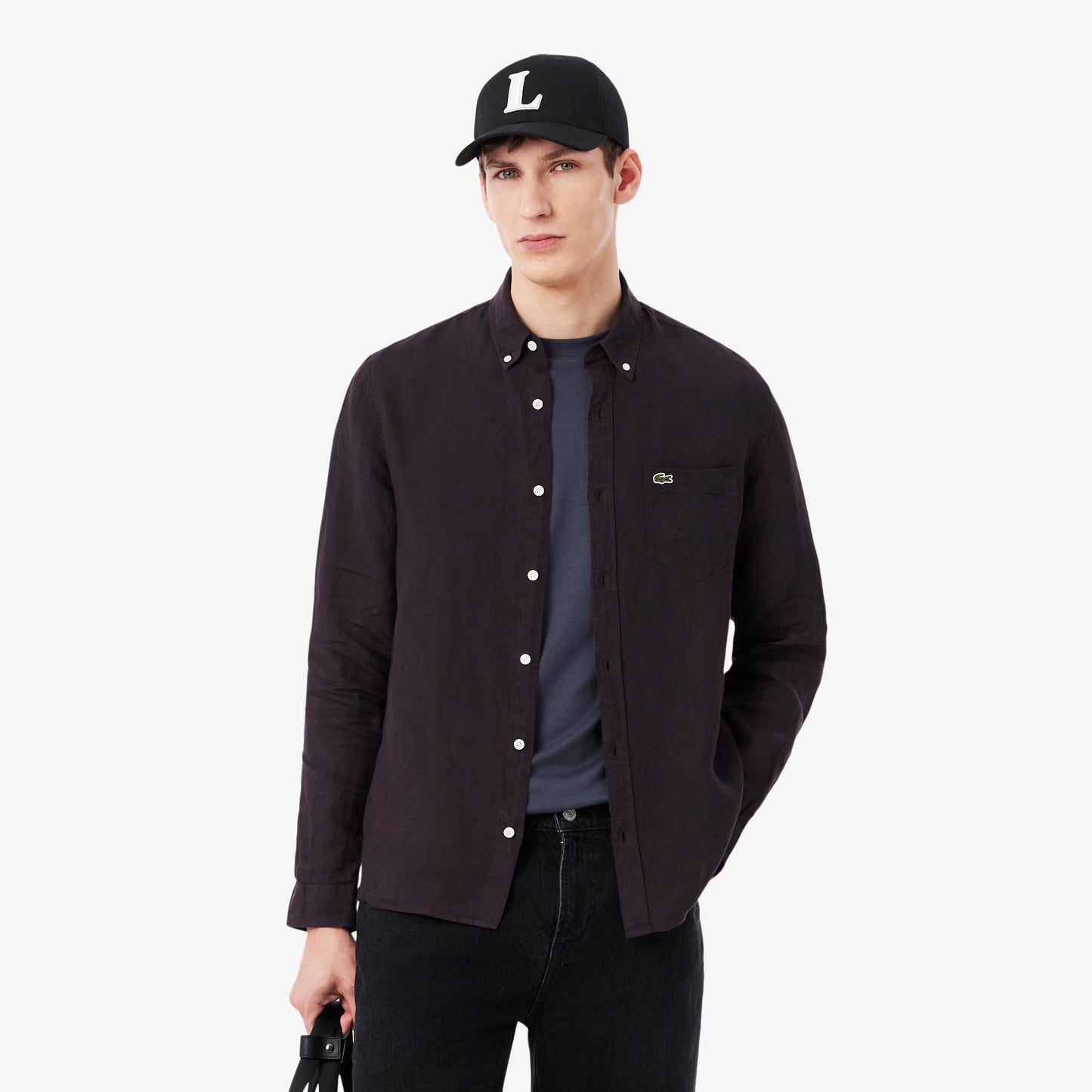 Chemise en lin coupe droite