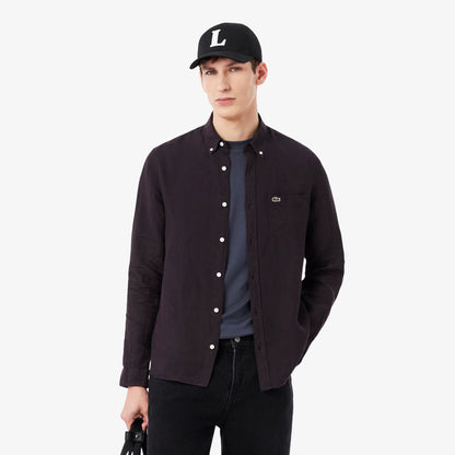Chemise en lin coupe droite