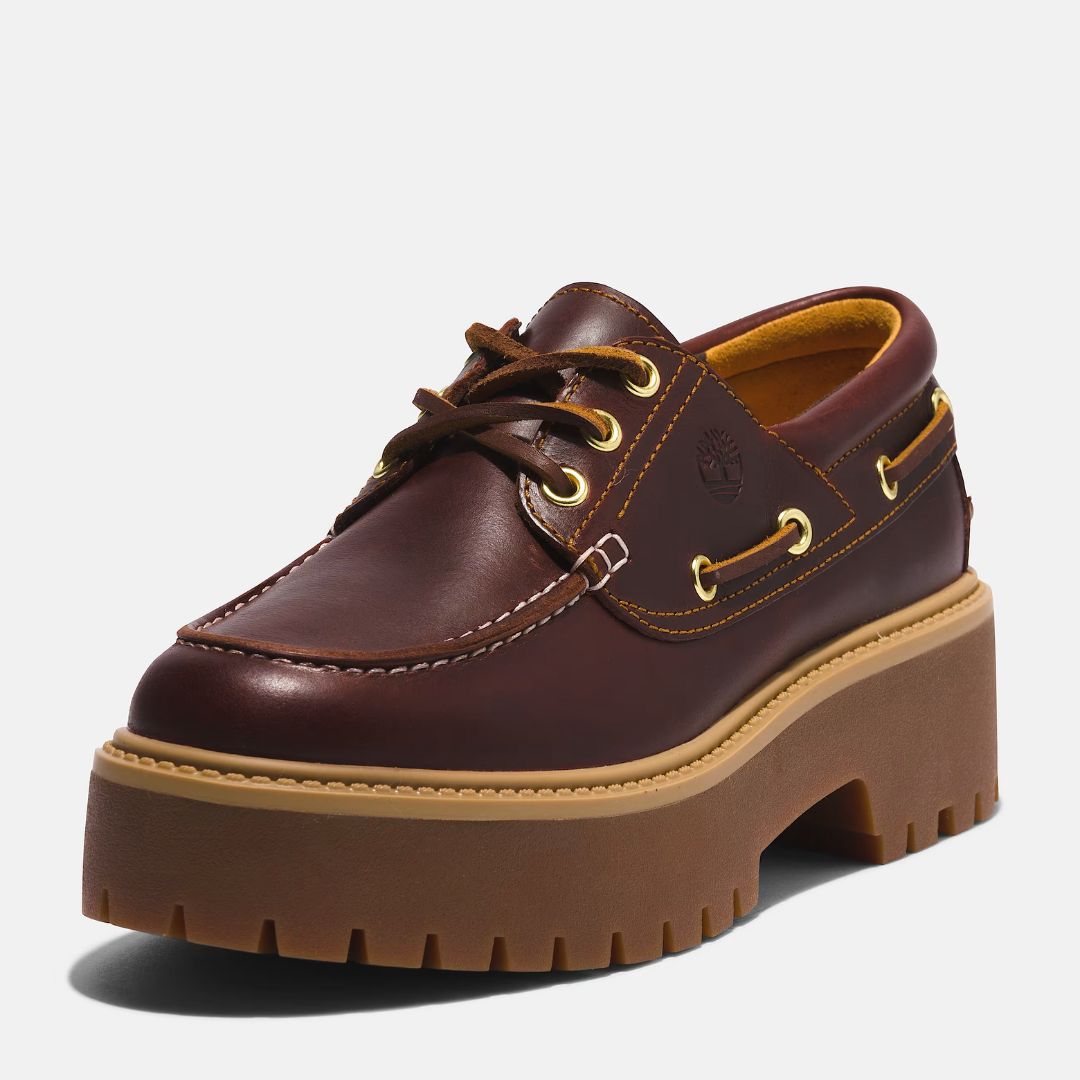 Stone Street Platform Boat Shoe Dark Brown