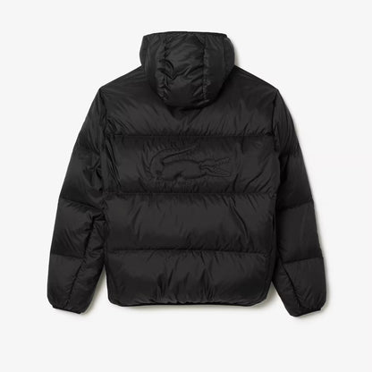 Short Water-Repellent Hooded Puffed Jacket