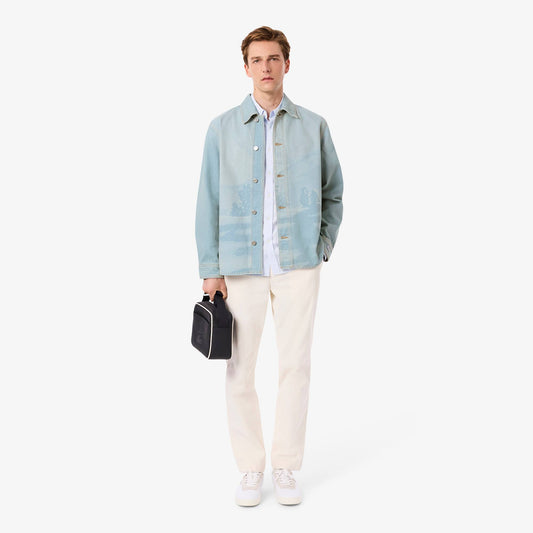 Landscape Motif Denim Overshirt