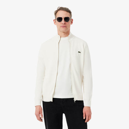 Zipped High Neck Cotton Sweater