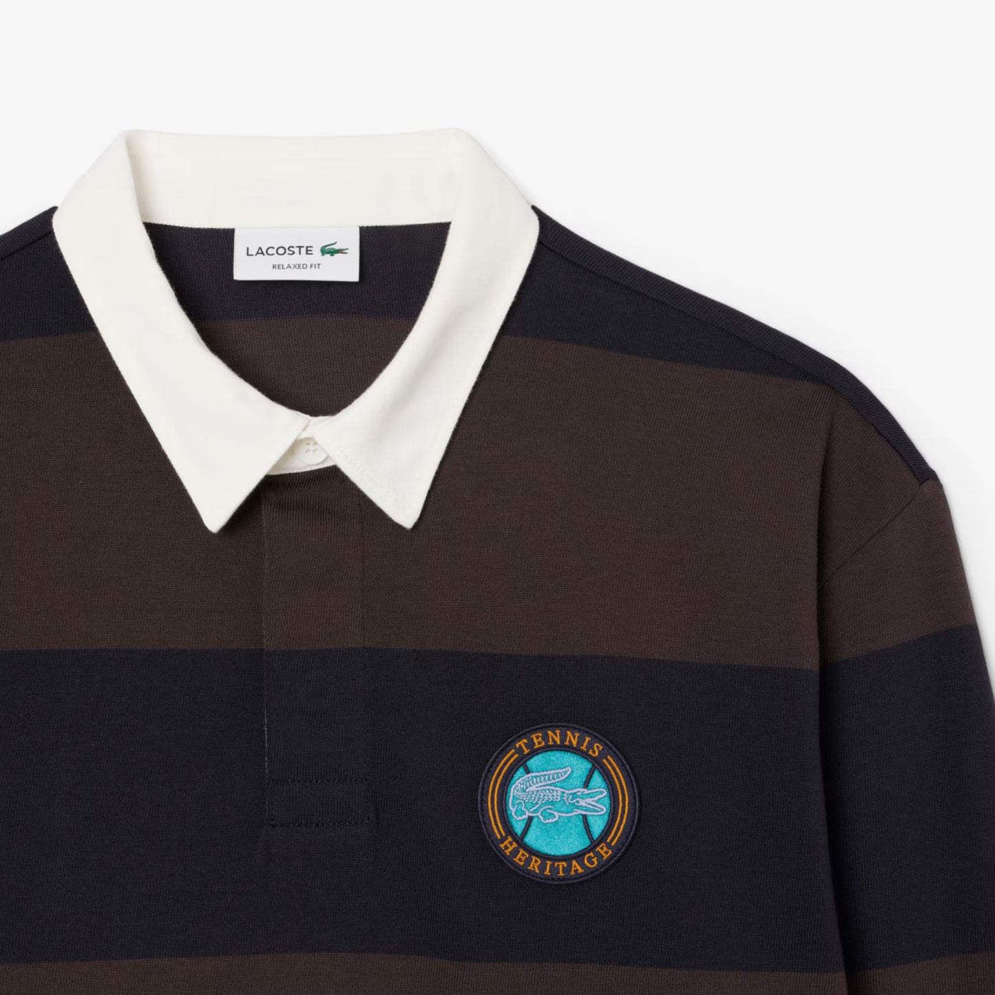 Relaxed Fit Striped Rugby Polo Shirt