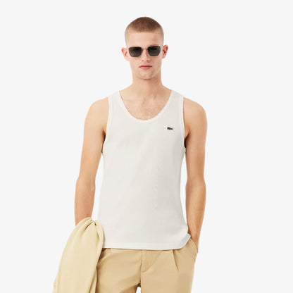 Schmal geschnittenes Ripp-Tanktop aus Baumwolle