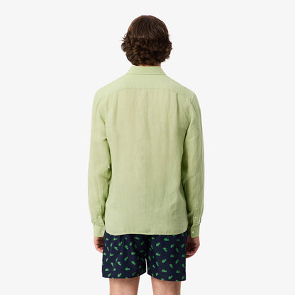 Chemise en lin coupe droite