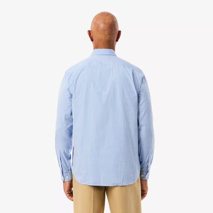 Chemise à carreaux en coton coupe droite