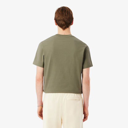 T-shirt à bande rayée griffée