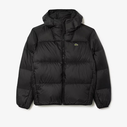 Short Water-Repellent Hooded Puffed Jacket