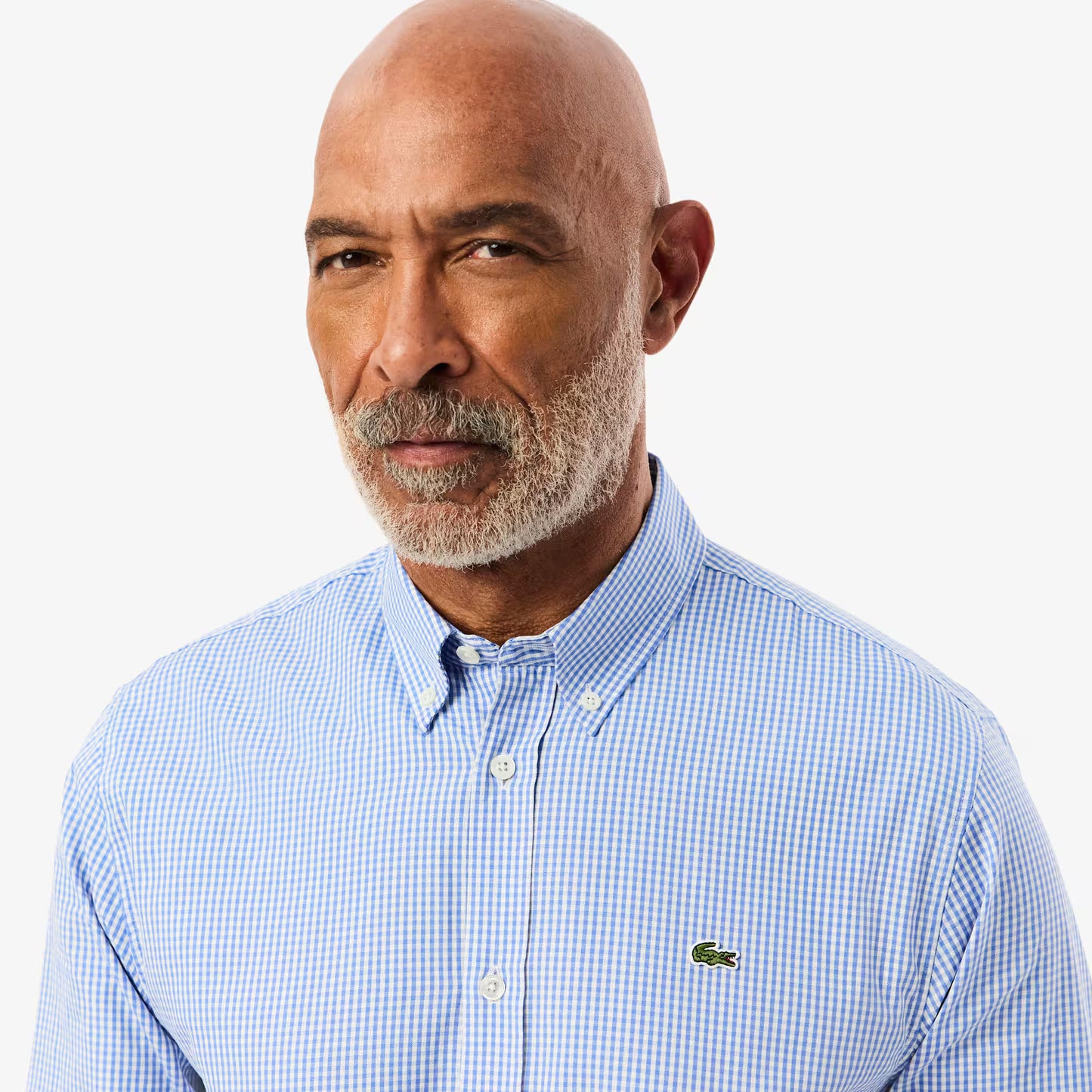 Chemise à carreaux en coton coupe droite