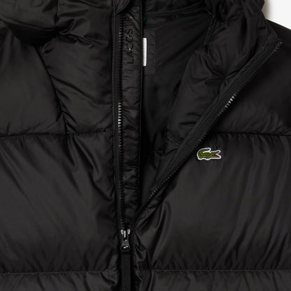 Short Water-Repellent Hooded Puffed Jacket