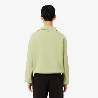 Loose Fit Zipped Neck Pique Sweatshirt