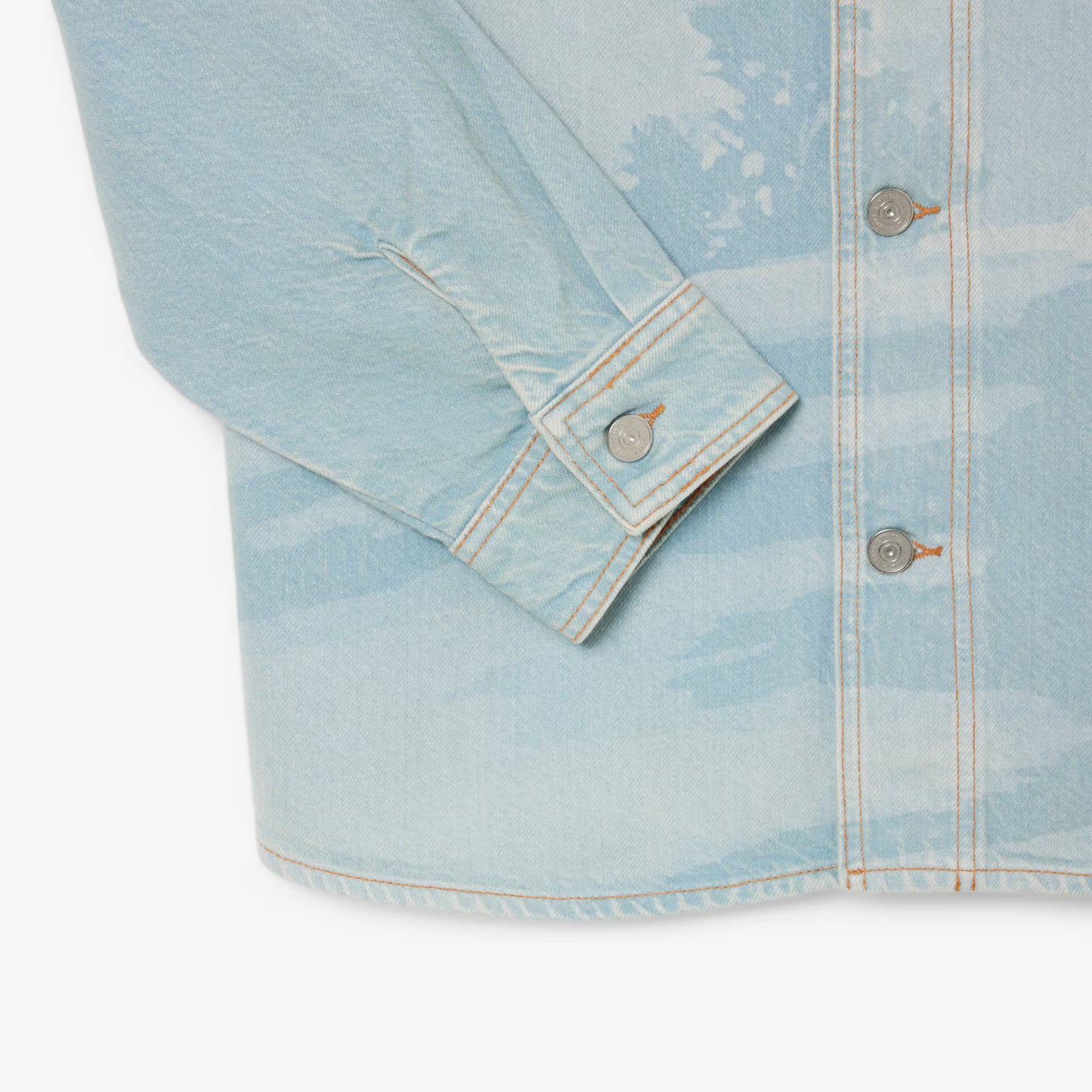 Landscape Motif Denim Overshirt