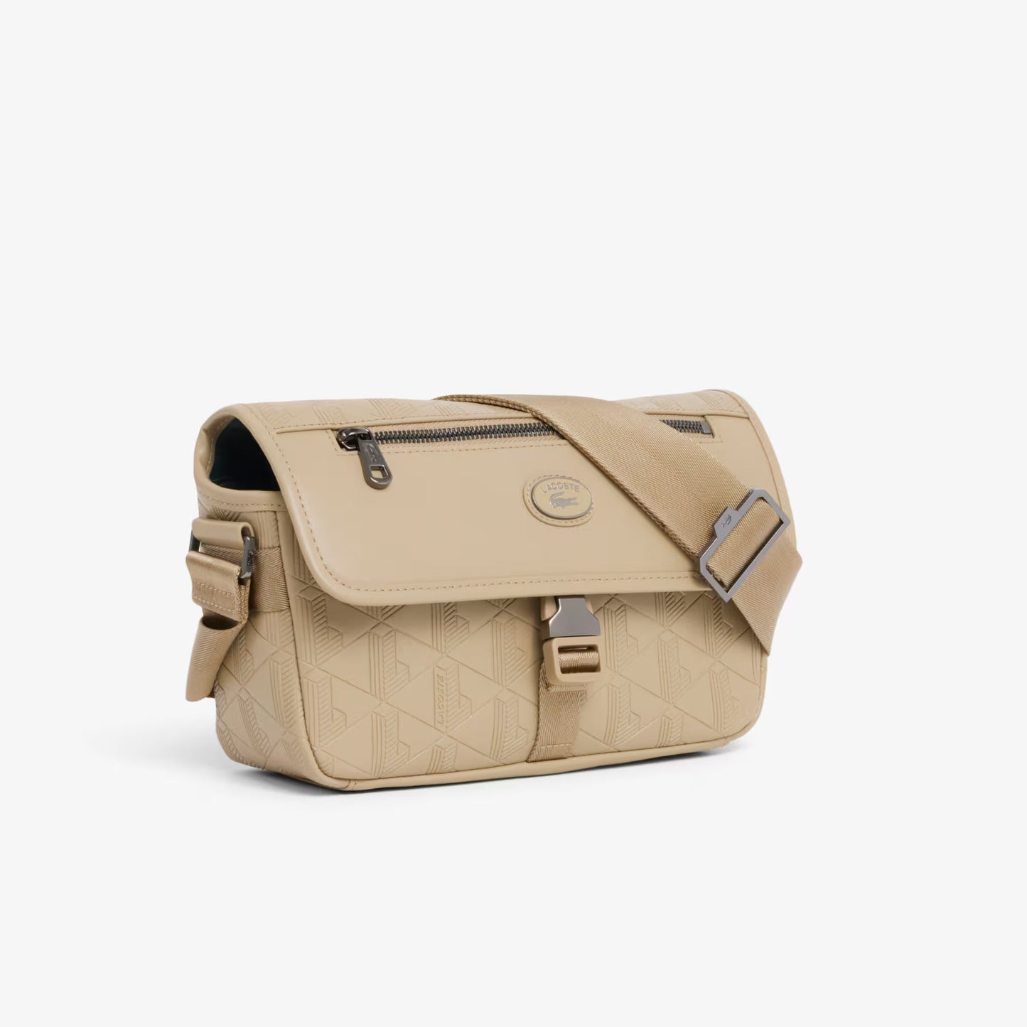 Small Monogram Leather Flap Satchel