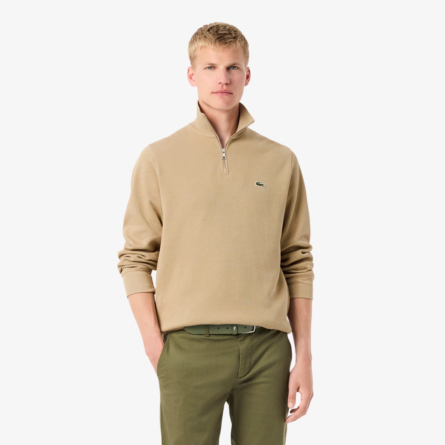 Sweatshirt mit Reißverschluss, Stehkragen und Interlock-Gewebe 2