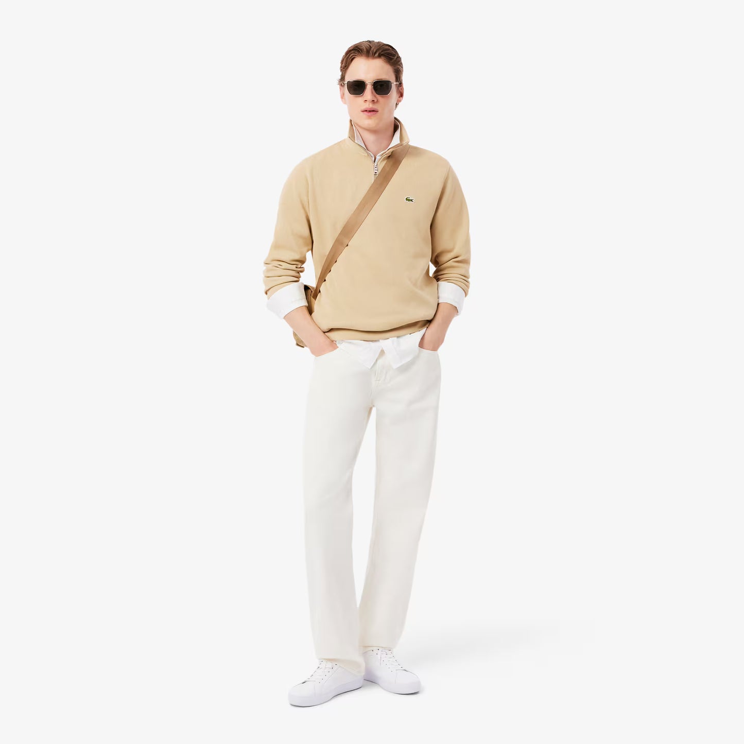 Zip-Up High Neck Interlock Sweatshirt