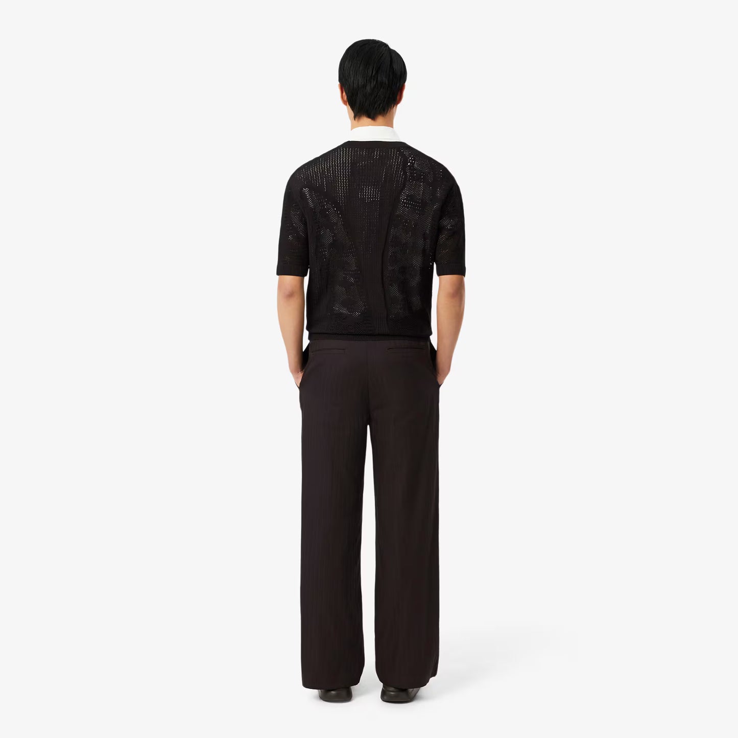Straight Fit Striped Cotton Suit Pants
