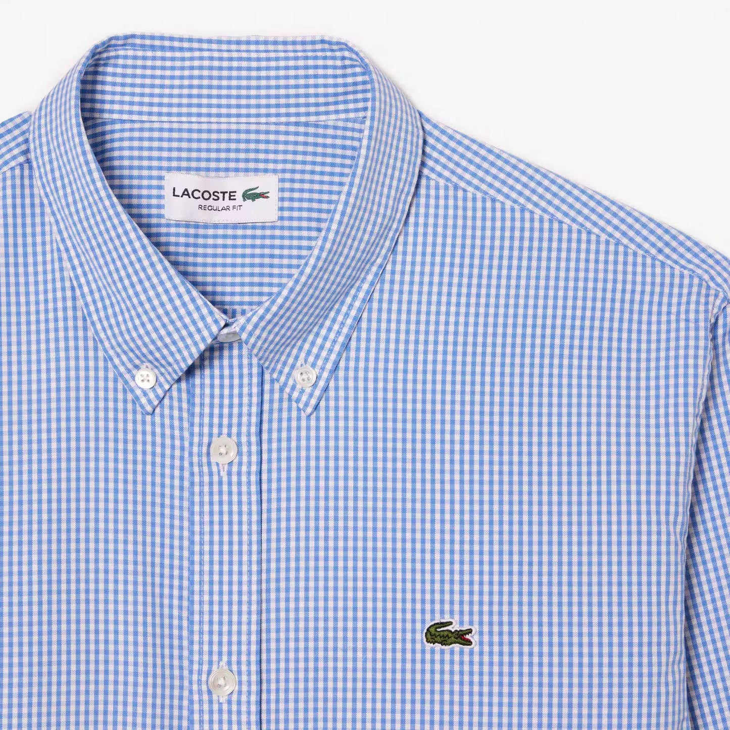 Chemise à carreaux en coton coupe droite