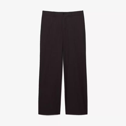 Straight Fit Striped Cotton Suit Pants