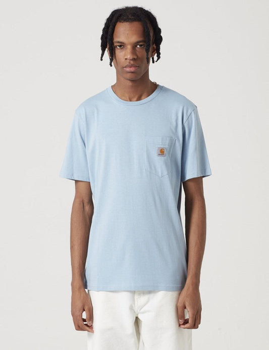 T-shirt à poche - Bleu Glacier