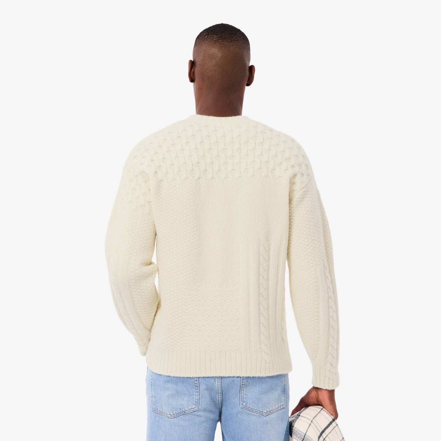 Relaxed Fit Patchwork Effect Wool Sweater