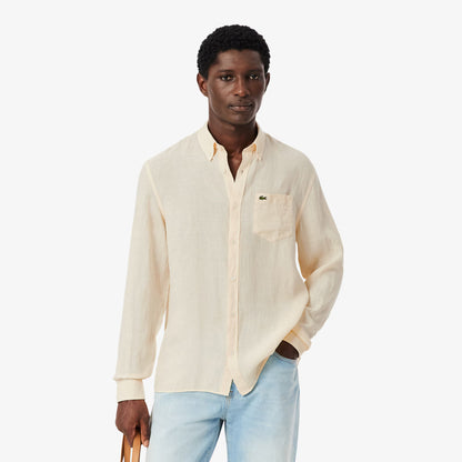 Chemise en lin coupe droite