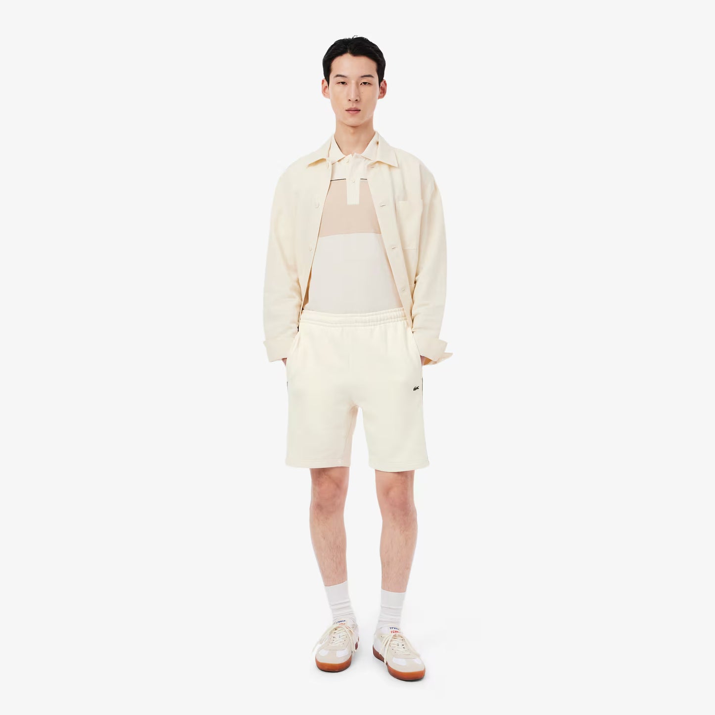 Regular Fit Fleece-Shorts mit Farbblockdesign