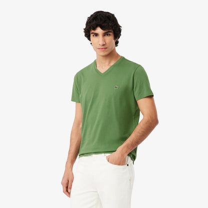 Leichtes Pima Baumwoll-V-Neck T-Shirt