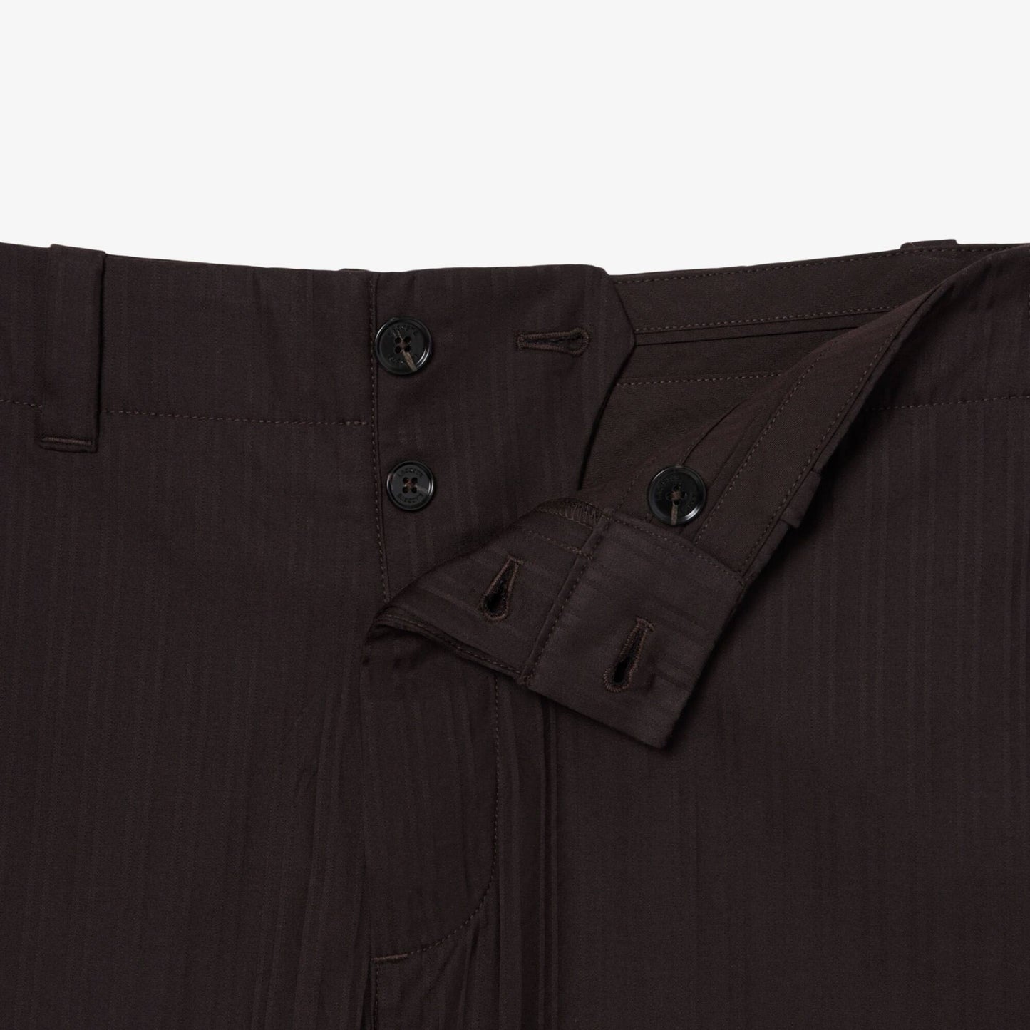 Straight Fit Striped Cotton Suit Pants