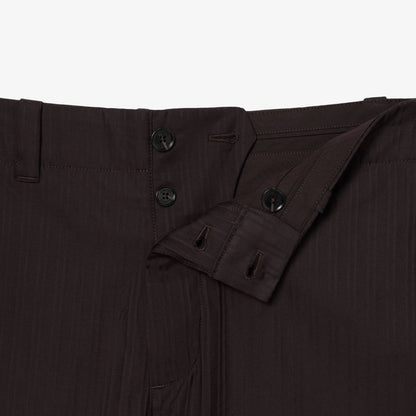 Straight Fit Striped Cotton Suit Pants