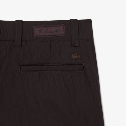 Straight Fit Striped Cotton Suit Pants