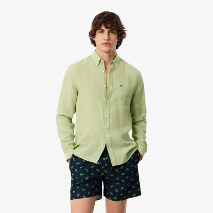 Chemise en lin coupe droite