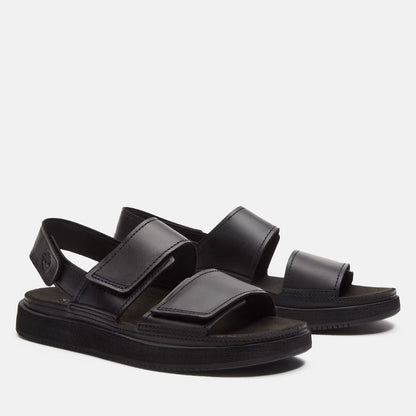 Casco Cove Sandal with Heel Strap Black Full-Grain Leather