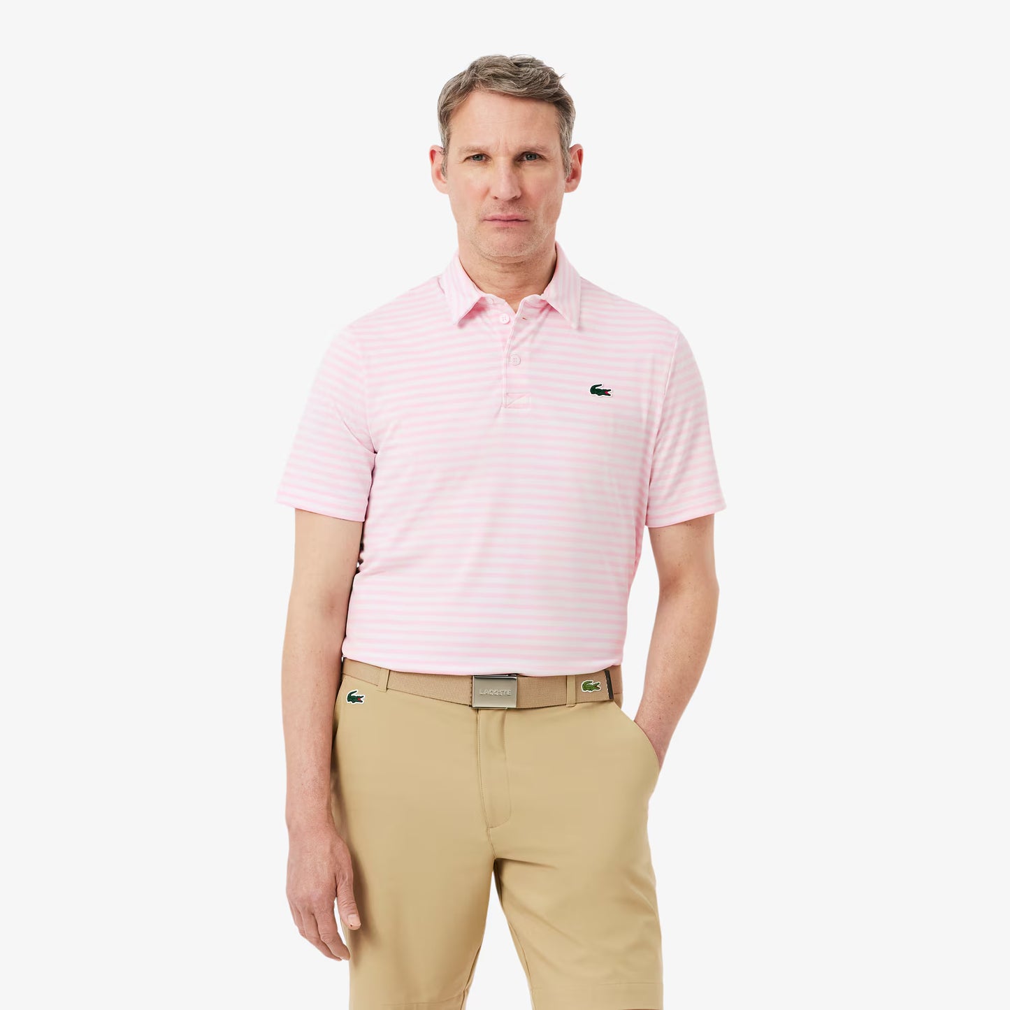 Regular Fit Ultra Dry Striped Golf Polo Shirt