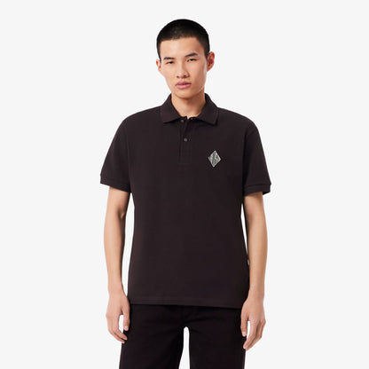 Classic Fit Badge Accent Pique Polo Shirt