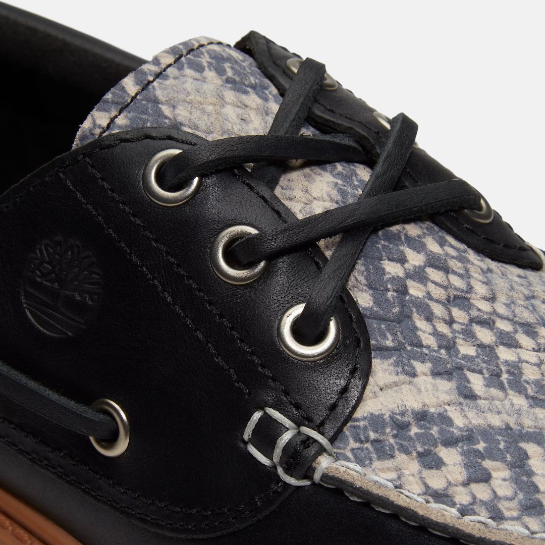 Stone Street Boat Shoe Snake Pattern Suede