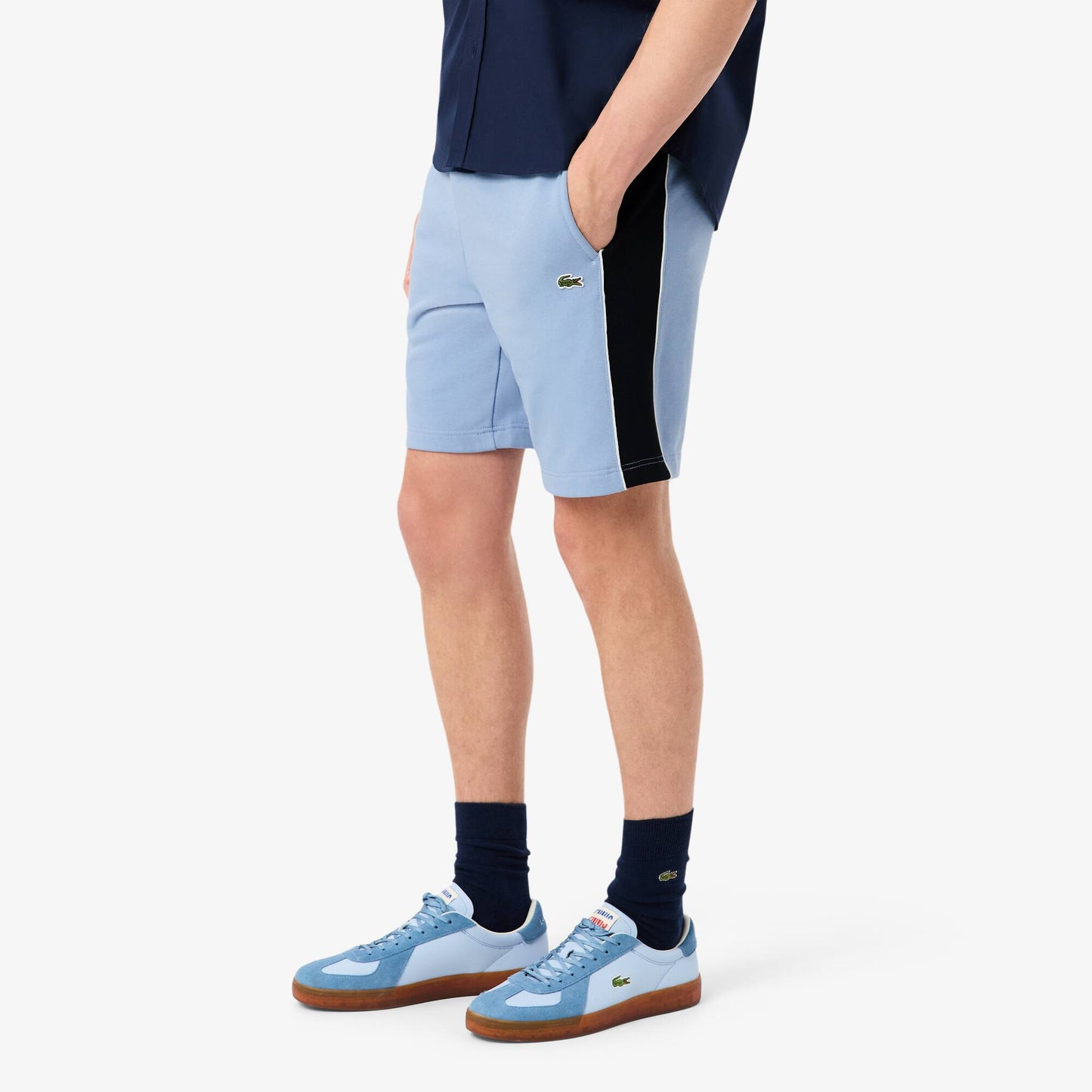 Regular Fit Fleece-Shorts mit Farbblockdesign