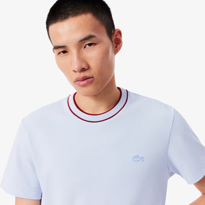 Stretch Pique Stripe Collar T-shirt