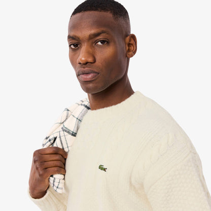 Relaxed Fit Patchwork Effect Wool Sweater