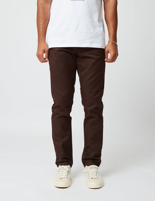 Pantalon Chino Sid (coupe ajustée) - Brun terre d'ombre foncé
