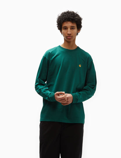 T-Shirt Manches Longues Chase (ample) - Vert Cerfeuil